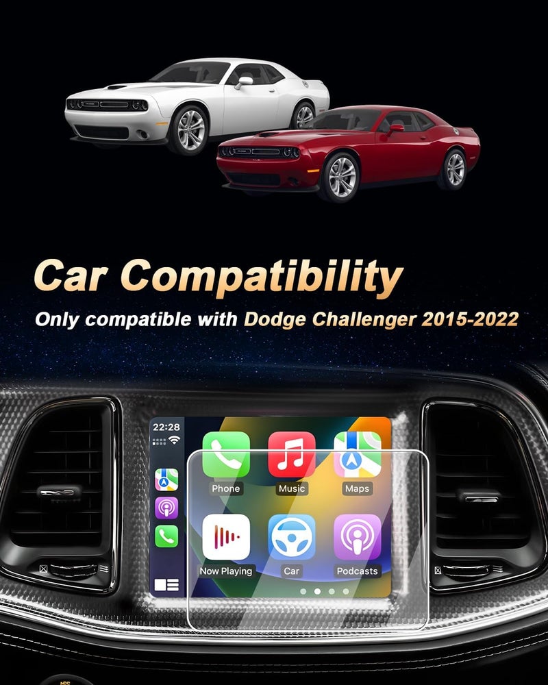 EcoZen Screen Protector For 2015-2023 Challenger(R/T Scat Pack/SRT Hellcat/SRT Hellcat Redeye/SRT Super Stock) Accessories - 8.4-Inch Navigation Screen Protector 9H Tempered Glass - HD & Anti-Fingerprints - Image 2